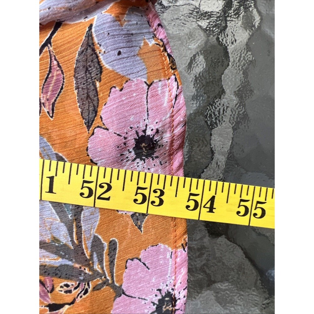 Kate & Sam Burnt Orange Ruffle Maxi Dress Size Medium Pink Long Sleeves Sunset - Picture 15 of 16